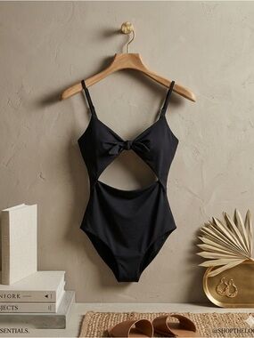 Mara Hoffman Kia Black Cut Out One Piece Swimsuit Econyl Recycled Nylon XS